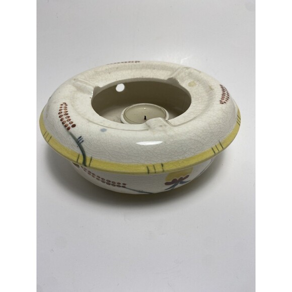 Nasco Hand Painted Wine Cidar Warmer Base Ceramic Glazed with Candle Has Crazing - Picture 1 of 10